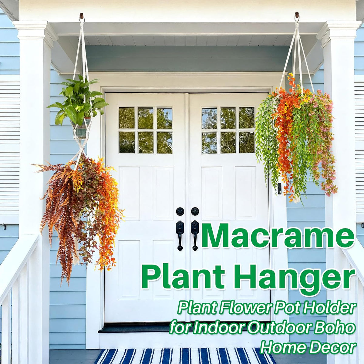 RAINFLOW Macrame Plant Hangers 5 PCS, Hanging Plant Holder Set