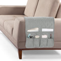 uxcell Couch Sofa Armrest Organizer Non-Slip Chair Arm Recliner Remote Control Organizer with 6 Pockets for Books, Magazines, Tablet, Phone, Plaid Gray