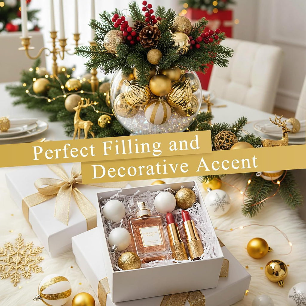 DOMESTAR 100 PCS Christmas Tree Ornaments, Christmas Ball Set Glitter