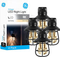 GE Vintage Night Lights Plug Into Wall, Auto Dusk to Dawn Sensor, 4 Pack