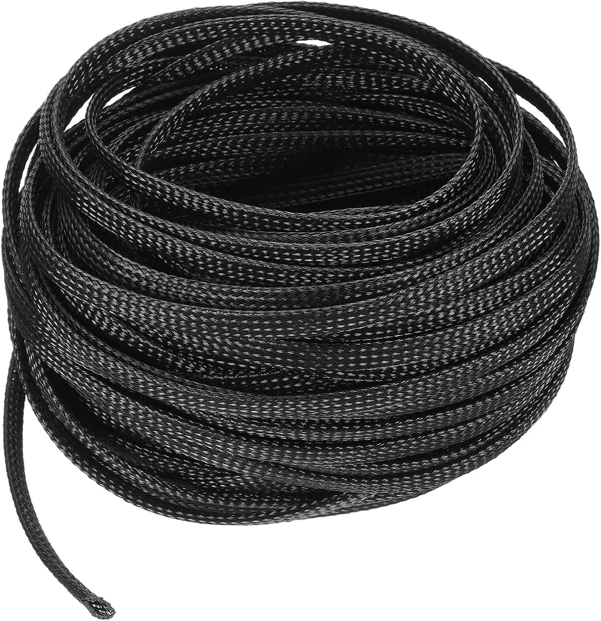uxcell Cable Sleeving, 1/4 inch -100ft PET Braided Cable Sleeve, Expandable Braided Cable Sleeve for TV/Computer/Home Theater/Other Home Device Cable - Black