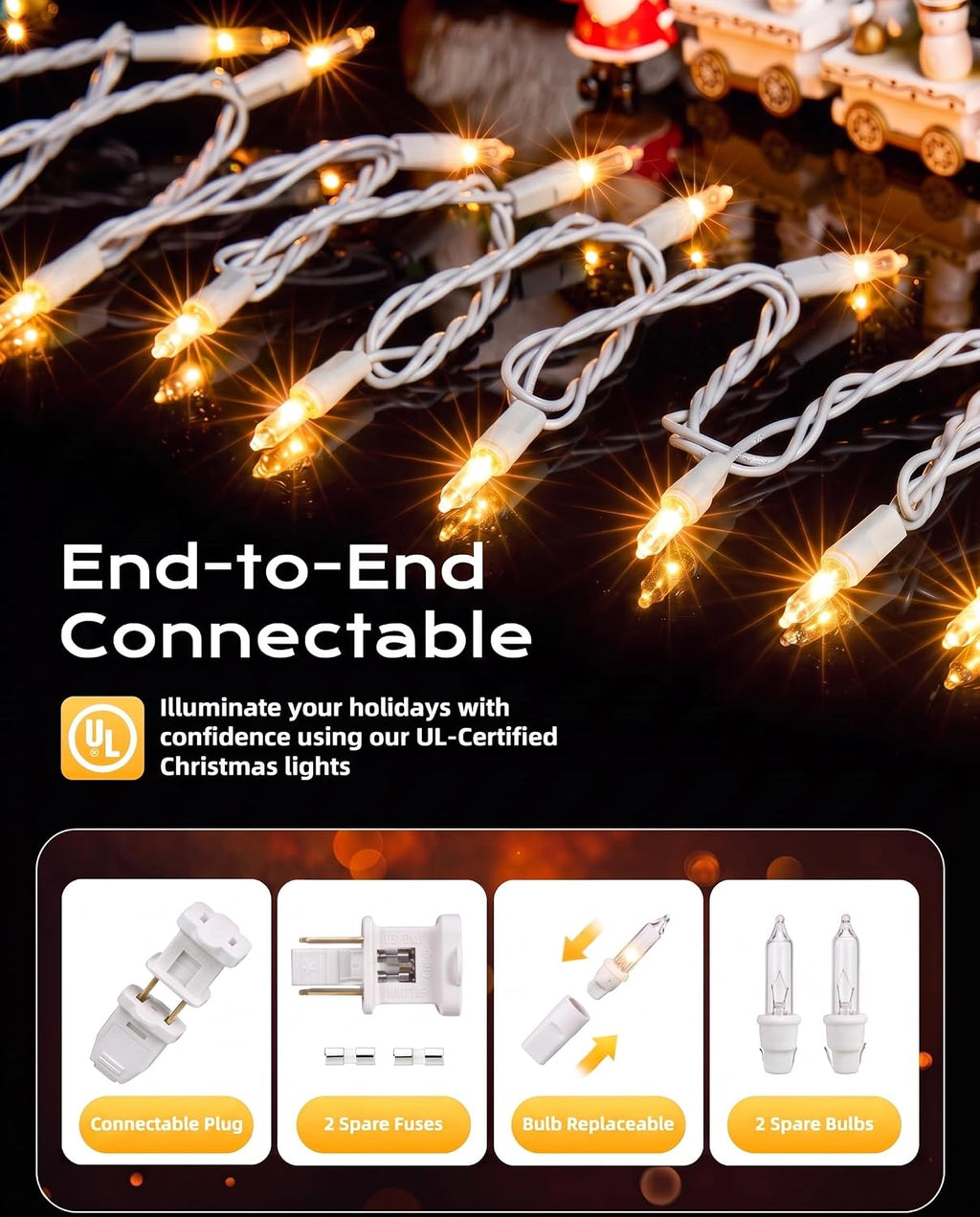 Brightown Christmas Lights Outdoor 100 Count 20Ft String Lights for Indoor