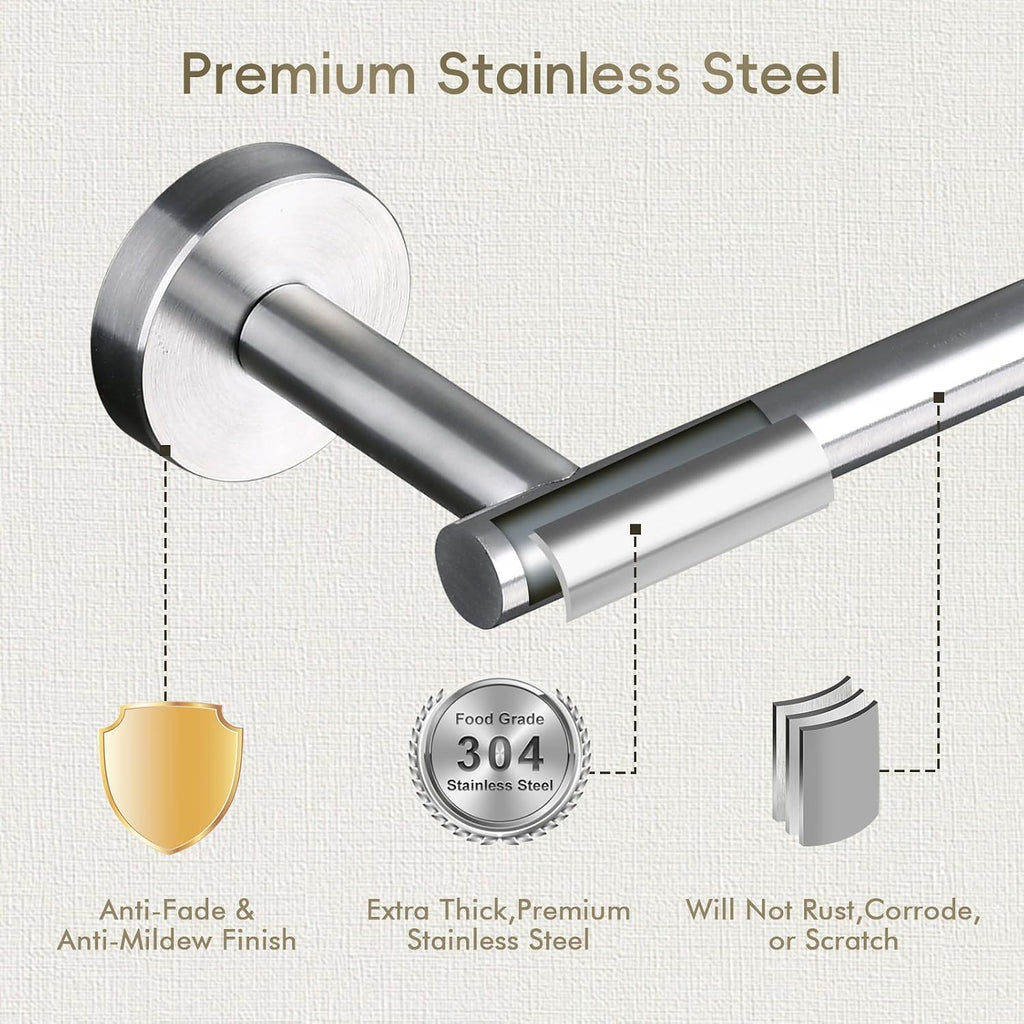 Toilet Paper Holder, NEWRAIN Double Post Pivoting Bathroom Toilet Paper Roll Holder, Stainless Steel Wall Mounted RV Tissue Roll Holder, Brushed Nickel Commercial Farmhouse Toilet Paper Dispenser