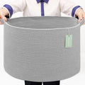 Cotton Rope Basket for Boys Kids, 87L Laundry Hamper, Light Gray