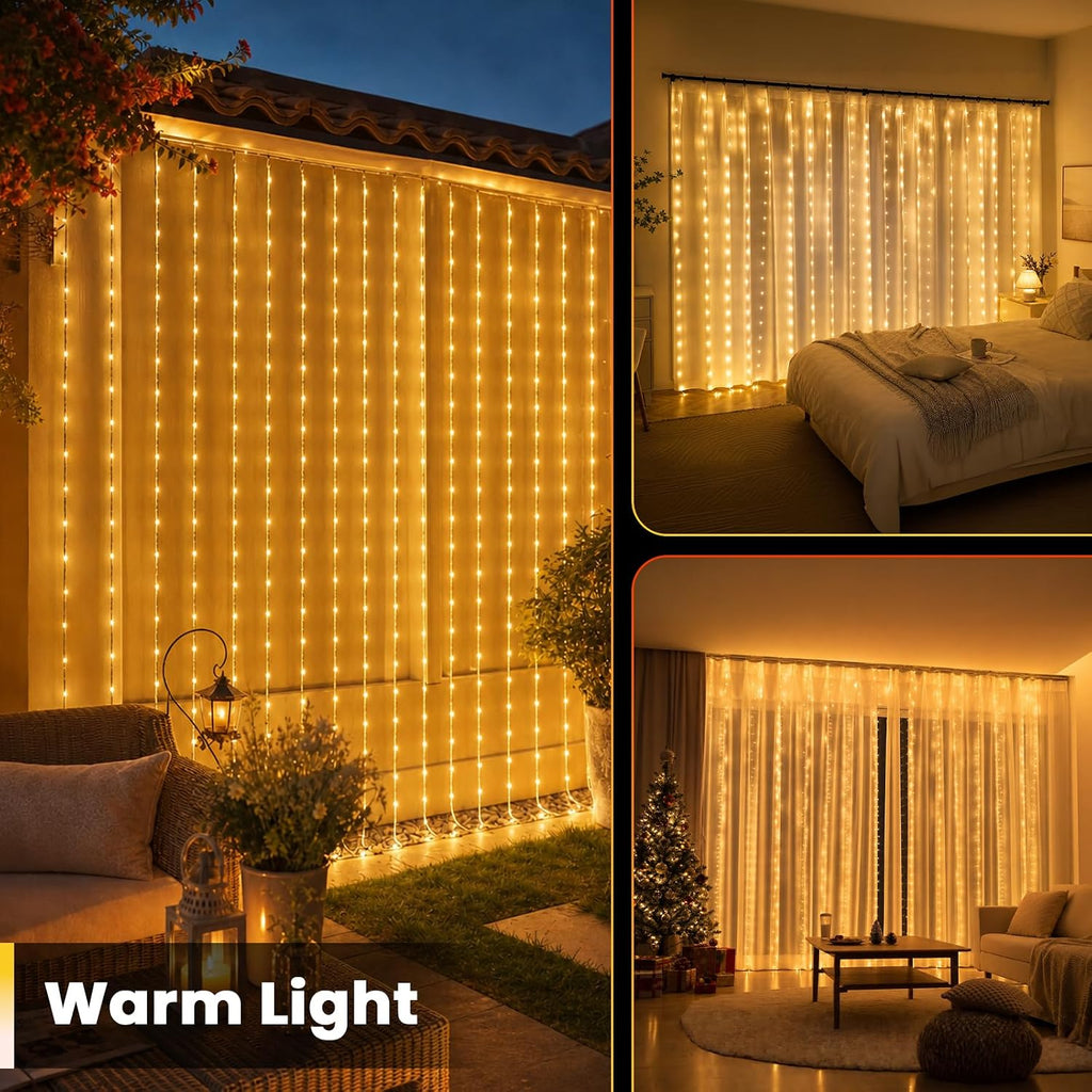 Twinkle Star 300 LED Dual Color Christmas String Curtain Lights, RGBW