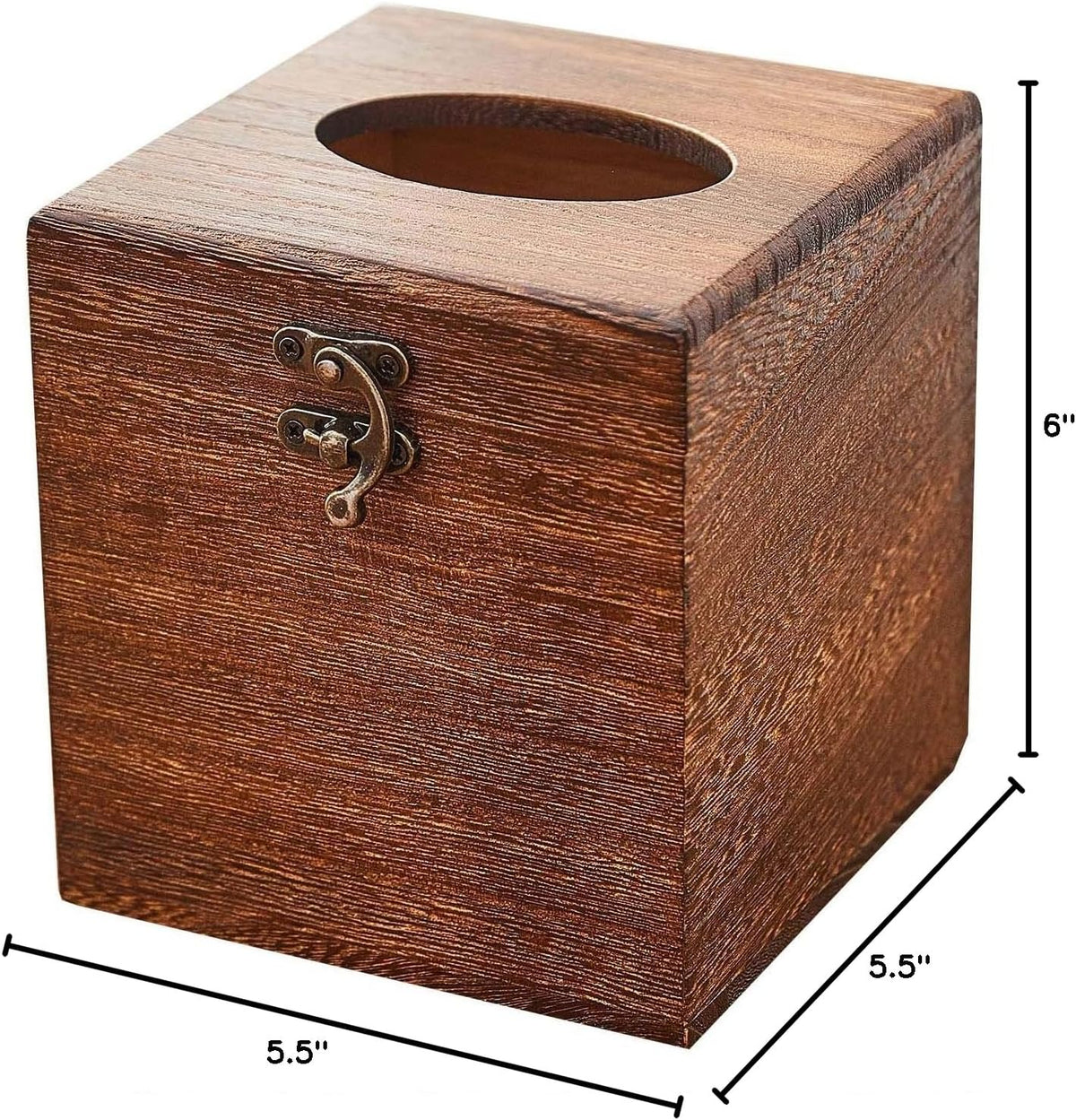 Wood Tissue Box Cover Decorative Square Facial Tissue Holder Napkin for Bathroom and Home Decoration