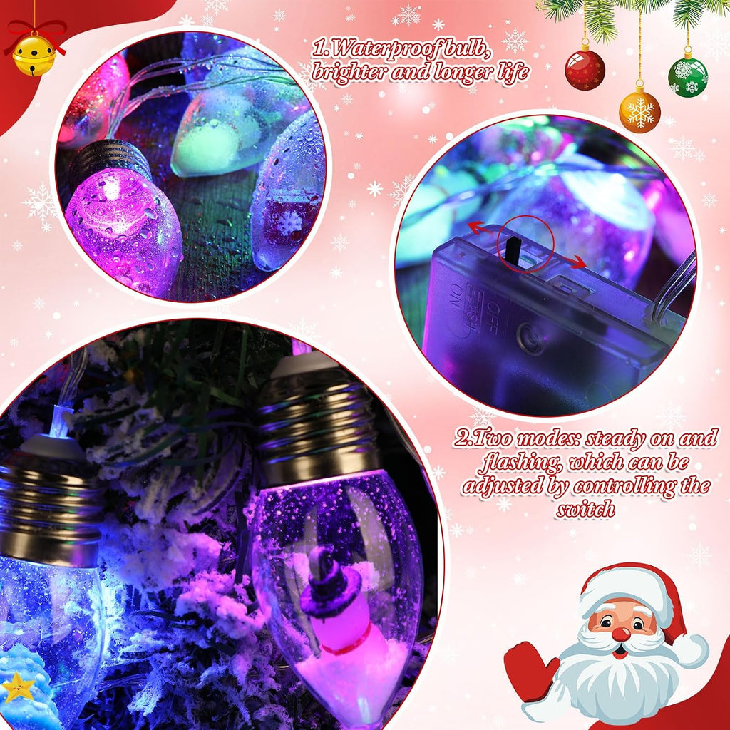 Aurelema Christmas Snow Globe String Lights, Multicolor Light, 26ft 40 LED