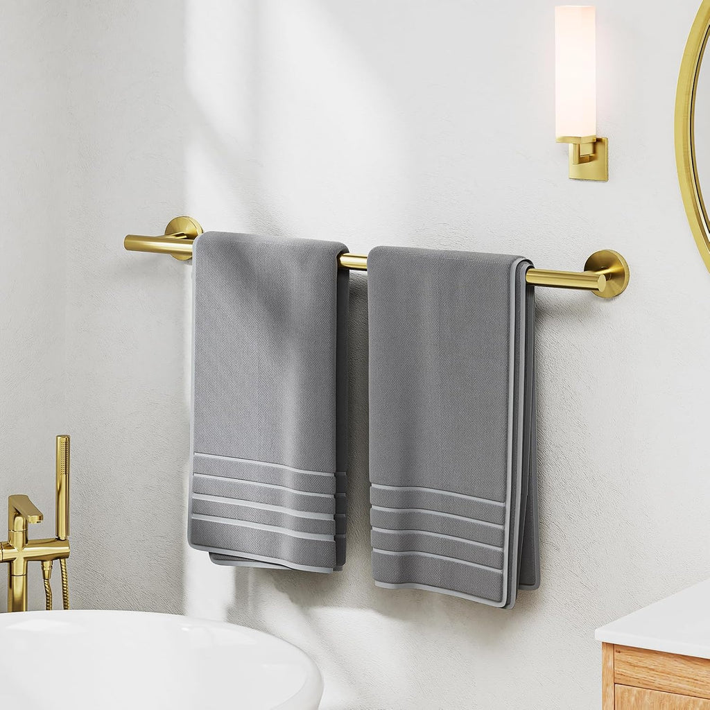 24 Inch Brushed Gold Towel Bar, Bathroom Towel Rack, Modern Bathroom Decor