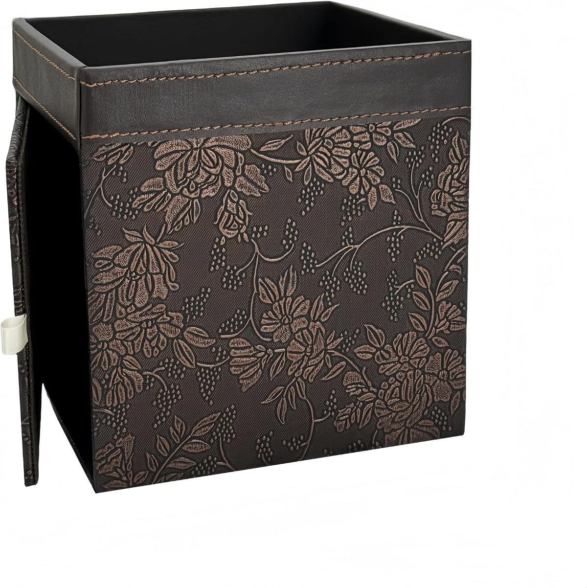 PU Leather Tissue Box Cover Square, Modern Tissue Holder with Storage Valet Tray, Nightstand Decorative Tissues Case, Facial Tissue Box Holder for Bathroom,Bedroom,Livingroom and Office (Antique)