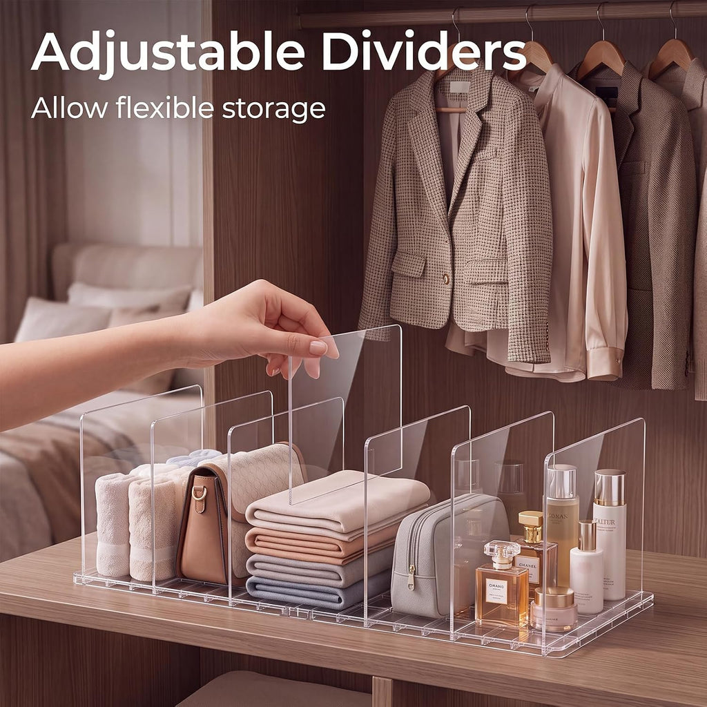 Purse Organizer for Closet, Adjustable Clear Handbag Shelf Dividers