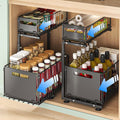 Under Sink Organizer, 2-Tier Pull Out Cabinet Organizer Black