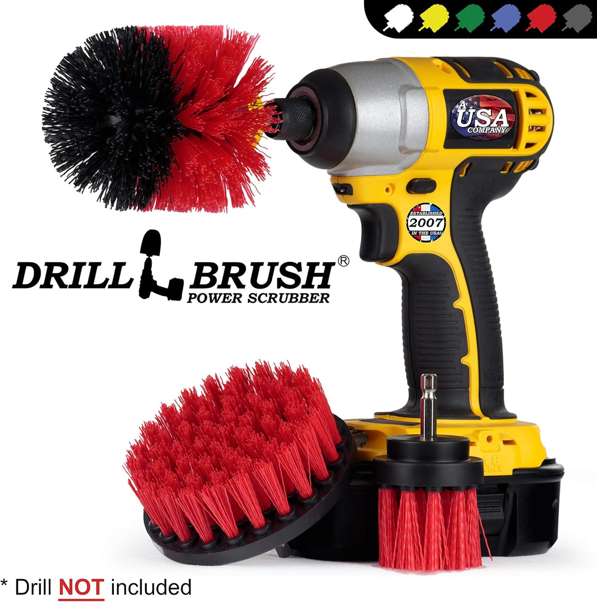 Outdoor Drill Powered Cleaning Brushes - Heavy Duty Deck Scrub Brush