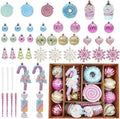 48-Pack Christmas Balls Ornaments,Macaron Shatterproof Christmas Ornaments Set, Xmas Seasonal Cute Hanging Pendants Gift Package for Tree Party Holiday Indoor Decor