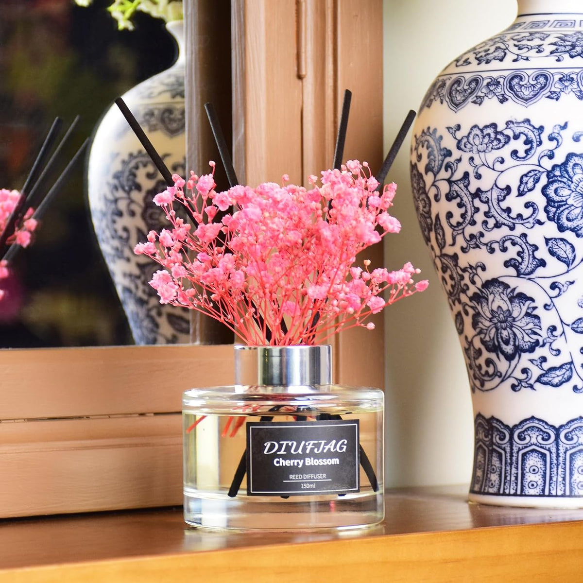 Cherry Blossom Reed Diffuser Set, 5.07 fl oz Scented Oil Diffuser