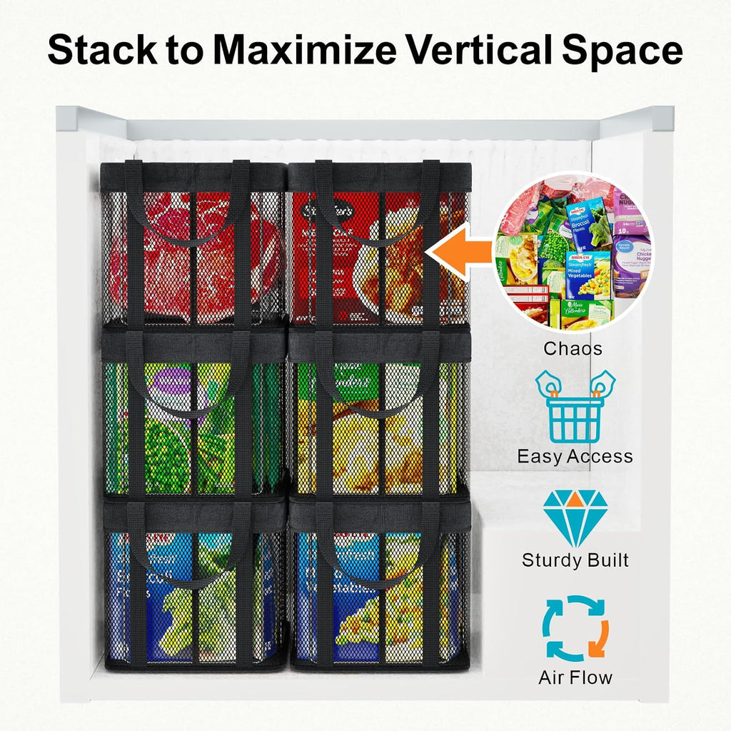 iSPECLE Chest Freezer Organizer - Large Baskets for 5 to 7 Cu.Ft, 6 Pack