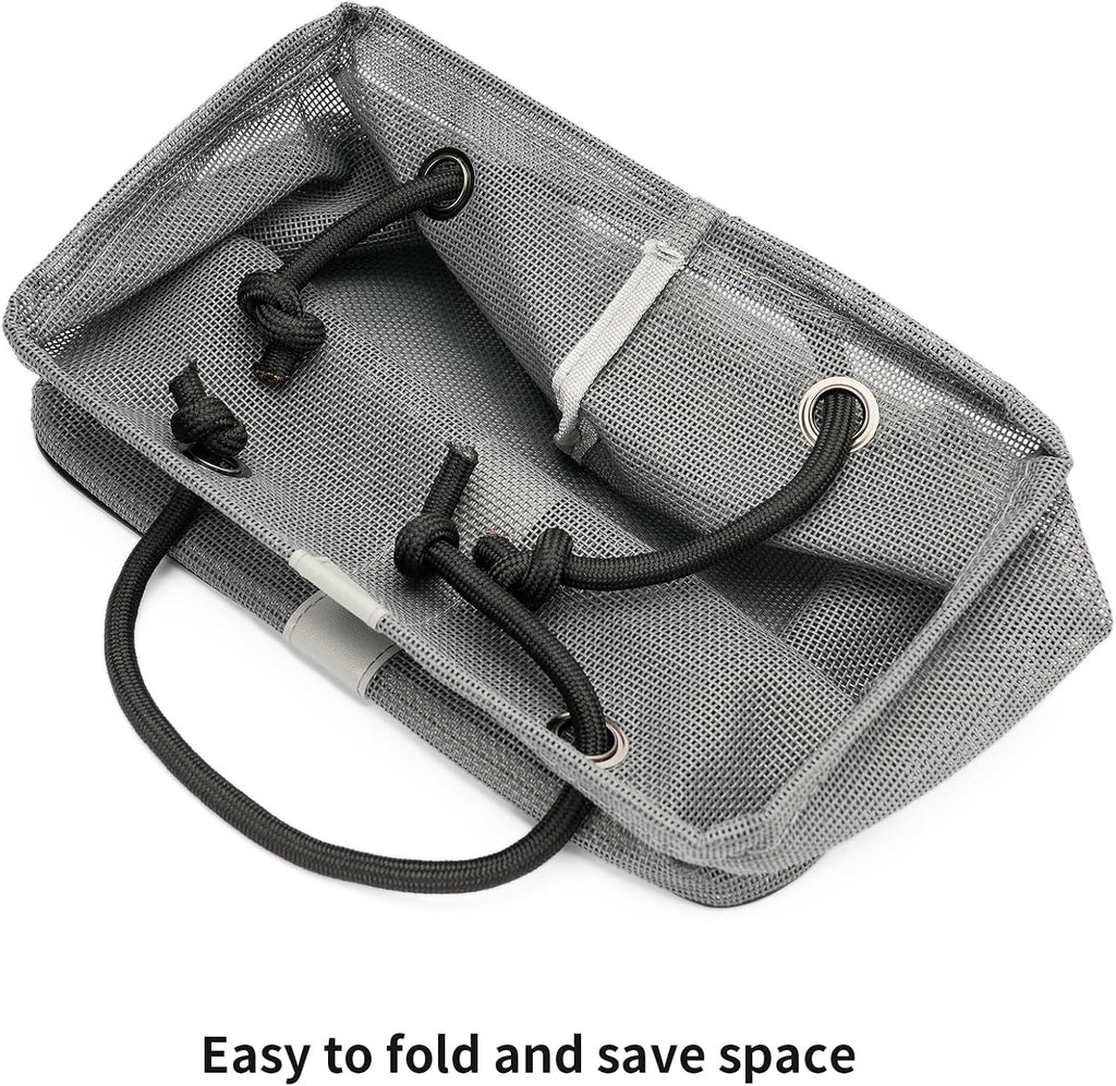 TOPASION Bath Storage Shower Caddy Organizer for Bathroom, College Dorm, Camp, Gym (Small Grey)