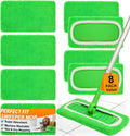 Tidy Monster 8 Pack Reusable Microfiber Mop Pads Replacement Compatible with Swiffer Sweeper, Machine Washable Mops Pads Refills for Wet & Dry Floor Cleaning, Mopping Cloths Fits Hardwood/Surface