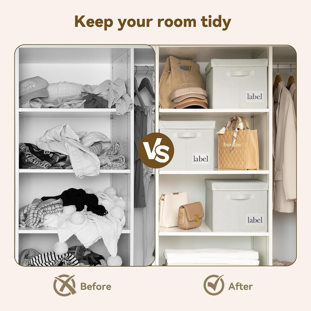 GRANNY SAYS Storage Bins with Lids, Decorative Storage Boxes with Lids