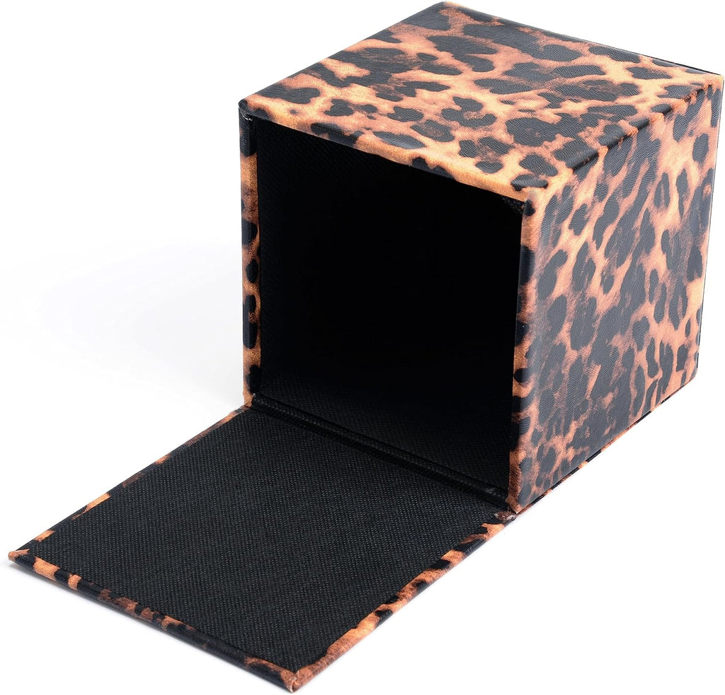 S Forever Home Decor Flower Pattern Faux Leather Tissue Box Cover (Square,Leopard)