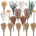 355PCS Dried Pampas Grass Bouquet Set – Dried Eucalyptus, Brown Pampas Grass & White Pampas Grass for Boho Baby Shower Decorations, Boho Wedding Decor, Pampas Grass Wall Decor, Home Decorations Modern