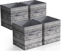 Sorbus 11 x 11 Storage Cubes, Foldable Fabric Bins (4 Pack, Rustic Gray)