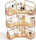 3-Tier Corner Bathroom Organizer, Skincare Vanity Counter Shelf Orange