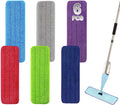 18 inch Reusable Mop Pads Microfiber Spray Mop Replacement Heads for Wet/Dry Mops Compatible with Bona Floor Care System (6 Pack) (Multi-Colored)