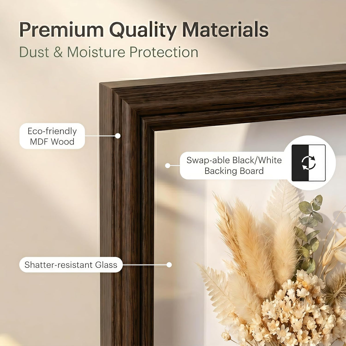 8x10 Shadow Box Frame with Shatter-Resistant Glass - 1.2" Deep ,3 Pcs