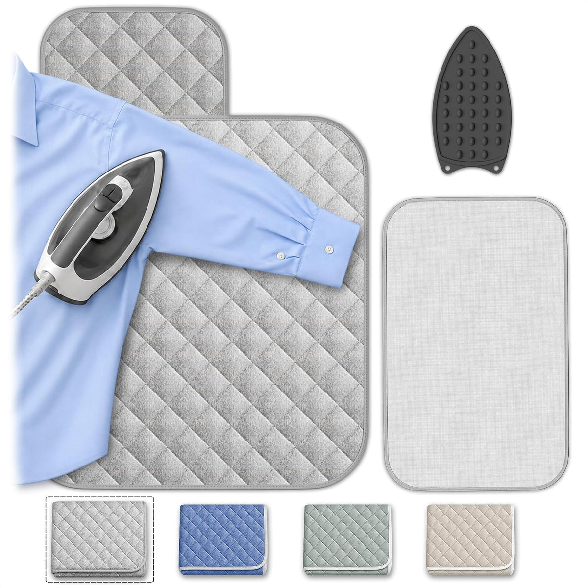 3-in-1 Ironing Mat for Table Top, 28.9" x 21.3", Magnetic Edges