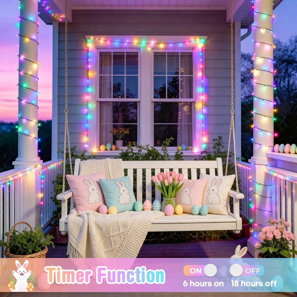 JMEXSUSS 250 LED Pastel Easter Lights, 91.5ft Christmas Lights Plug in