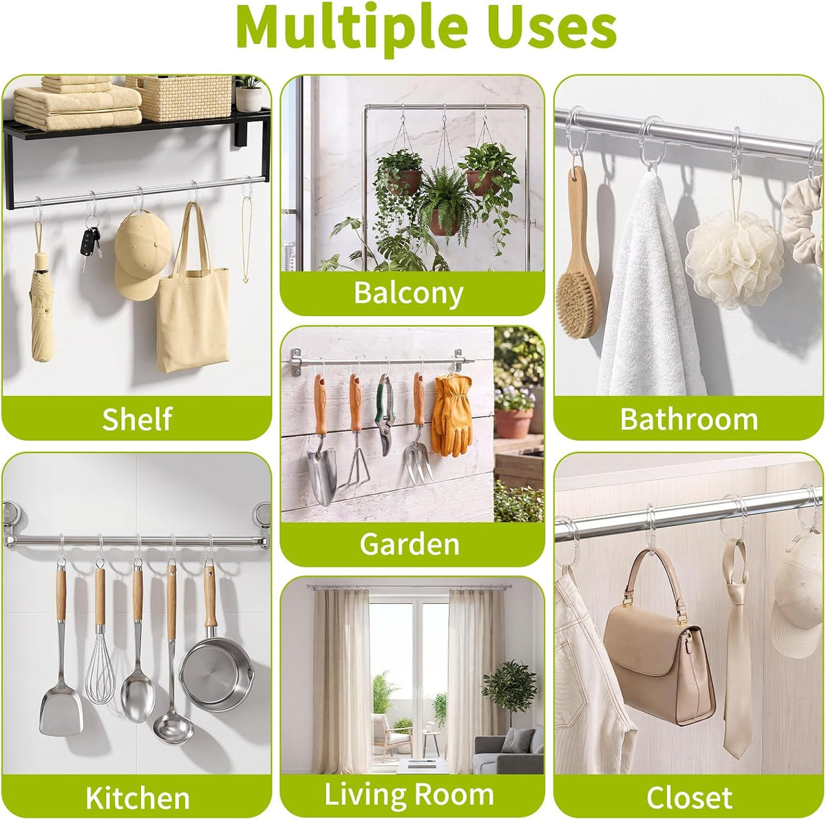 24 Pack Plastic Shower Curtain Hooks, Goowin C Shaped Clear Shower Curtain Rings Rust Proof, Anti-Drop Shower Curtain Hangers Shower Hooks for Shower Curtain, Bathroom Shower Rings for Curtain, Clear