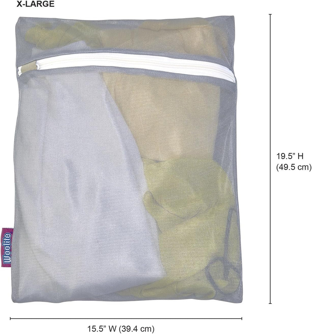 Laundry 360 Sanitized 4 Pack Ultimate Activewear Wash Bag Set White Grey Color | 80GSM Mesh | Large Size Athletic Laundry Protection