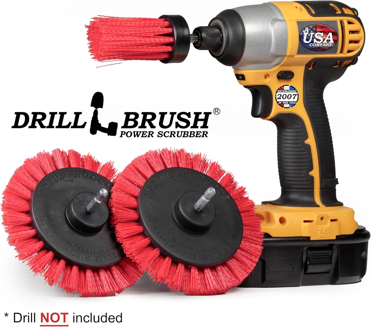 Drillbrush Hard Bristle Cleaning Brush for Crevices and Gaps - Outdoor