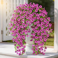 Artificial Hanging Flowers for Outdoors, 12PCS Faux Silk Artificial Flowers for Outdoors, UV Resistant Fake Flowers, No Fade Trailing Greenery, Decor for Home Porch Patio Balcony Garden Yard