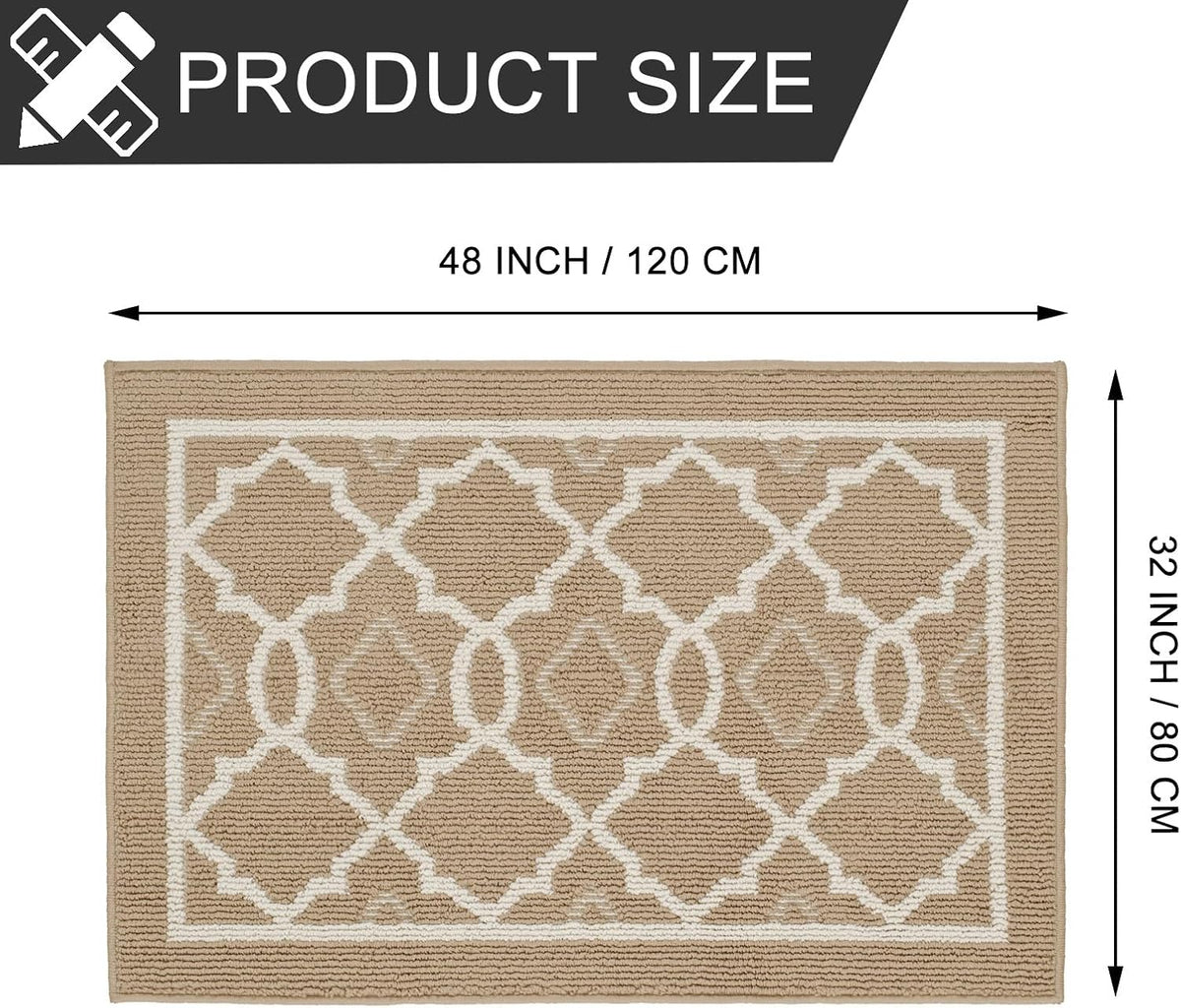 CHICHIC Indoors Doormat 32 x 48 Inch Welcome Mat Front Back Indoors Door Mats for Home Entrance Entry Way Entry Rugs Floor Mat Machines Washable Rugs Inside Non Slip Outdoors Rugs, Khaki