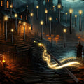 Black Floating Candles with Wand Remote, Hanging Halloween Decorations