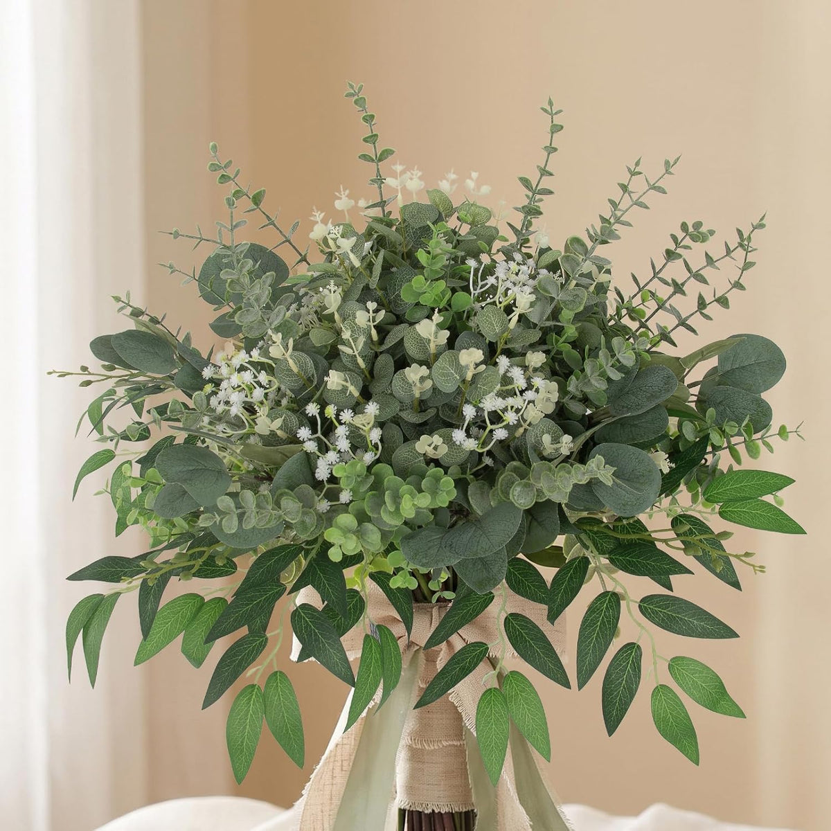 Hananona 135 Pcs Mixed Eucalyptus Leaves Stems Artificial Greenery Bulk
