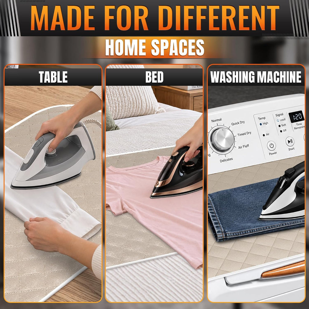 3-in-1 Ironing Mat for Table Top, 39.6" x 17.9", Magnetic Edges