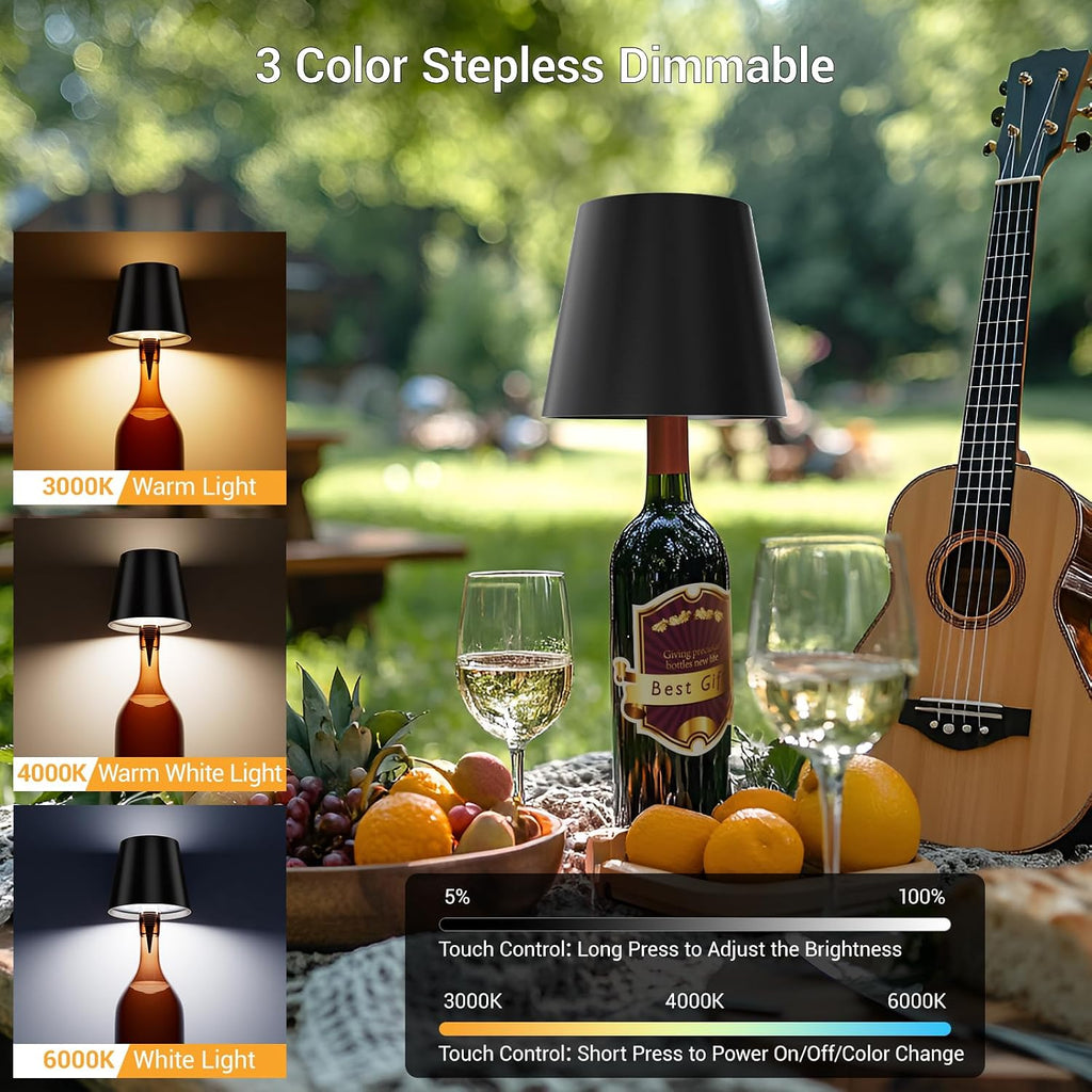 Wireless Bottle Lamp, LED Bottle Light Topper (White, 1 Pack)