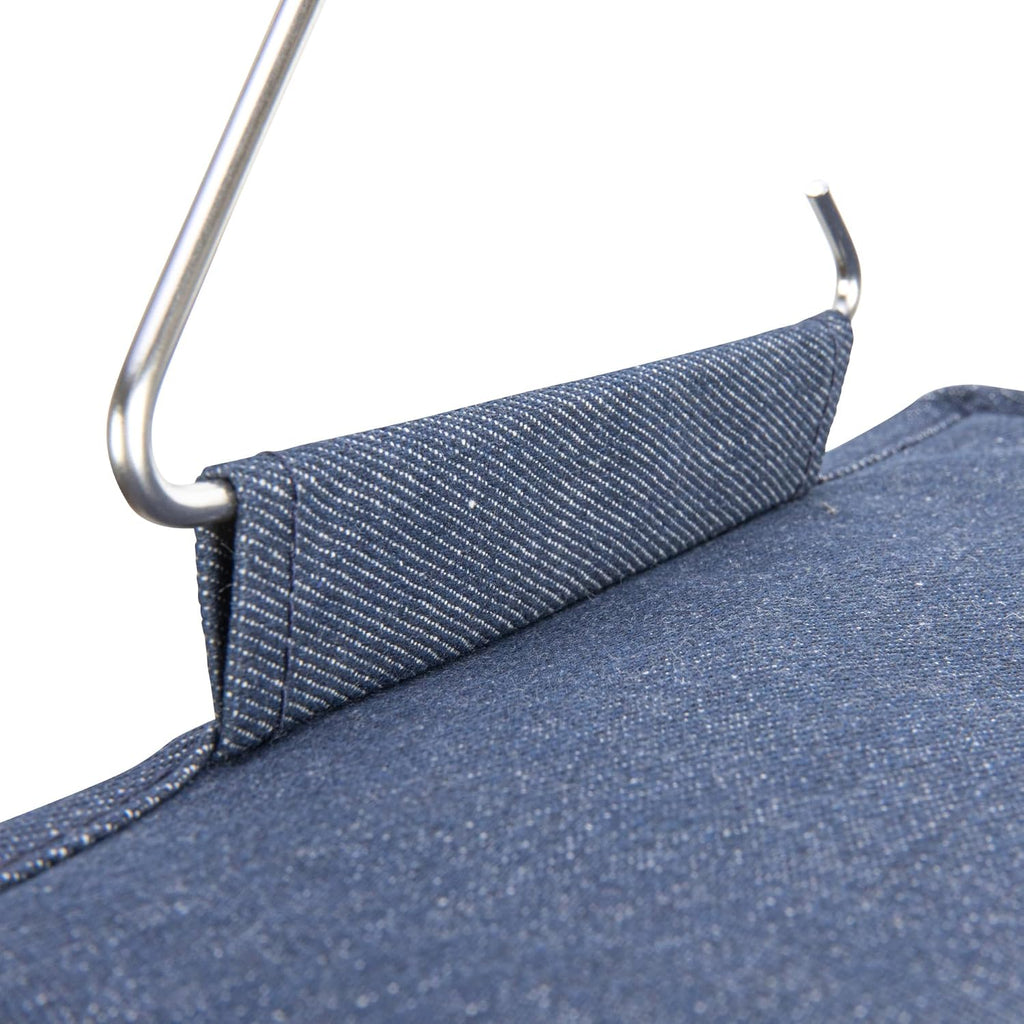 Household Essentials Hanging Cotton Blend and Plastic Closet Shoe Organizer with 10 Storage Compartments, Denim