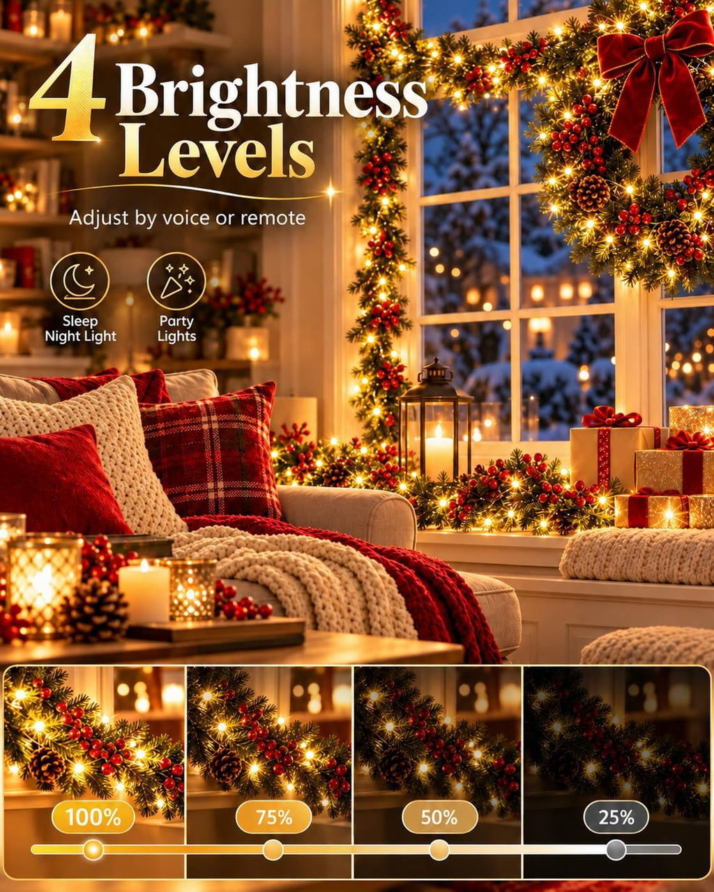OZS Connectable 2PK 400LED, 164FT Christmas String Lights with Remote