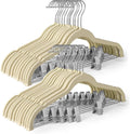 HOUSE DAY Skirt Hangers 24 Pack, Velvet Pant Hangers with Adjustable Clips