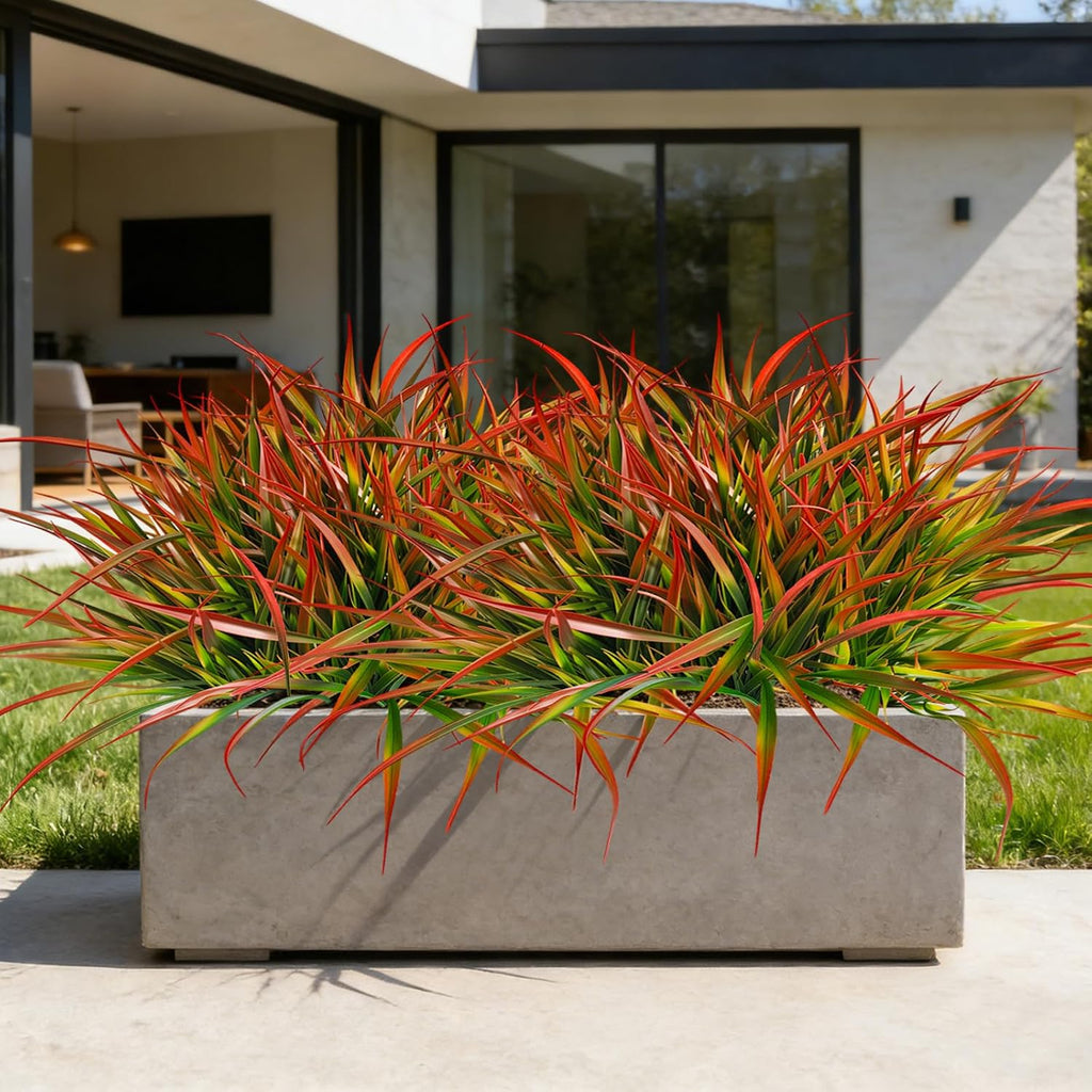 40Pcs Artificial Plants Outdoor Fake Grass UV Resistant Fake Plants Outdoor