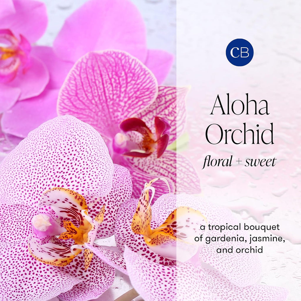 Capri Blue Modern Marble Jar Candles - Luxury Candles for Home Scented - Long Lasting Soy Wax Blend (Aloha Orchid, 8 oz)
