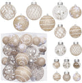 33PCS Champagne Christmas Ball Ornaments Set for Xmas Tree Decorations