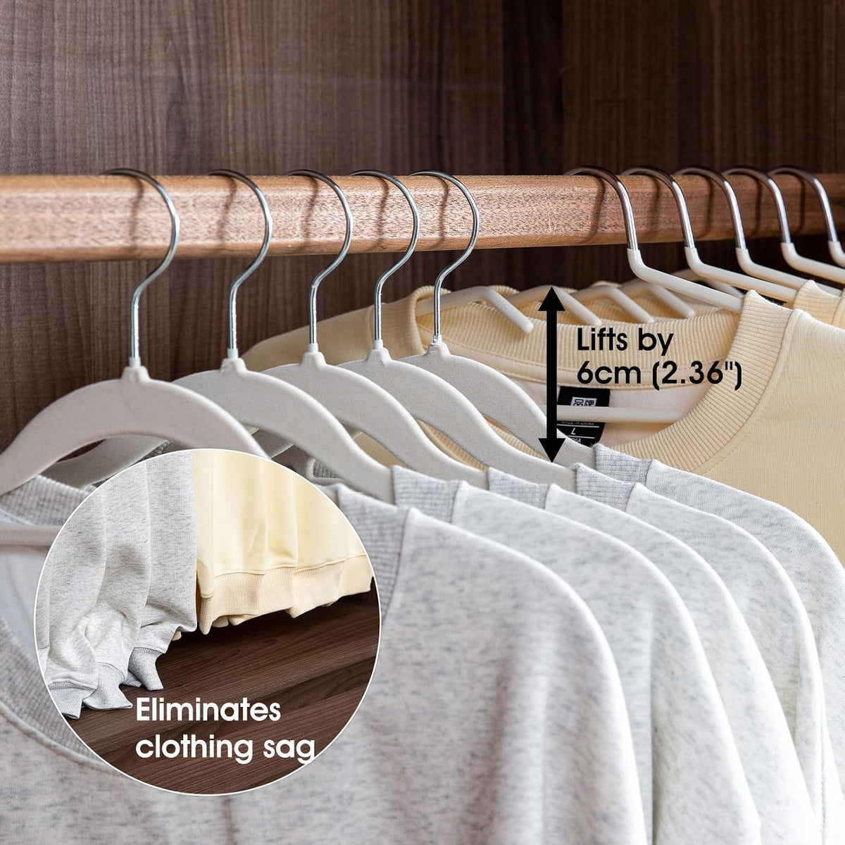Non-Slip Metal Clothes Hangers - 5 Pack, Space-Saving Short Neck Hangers for T-Shirts, Dresses, Tank Tops, Jackets (Black)