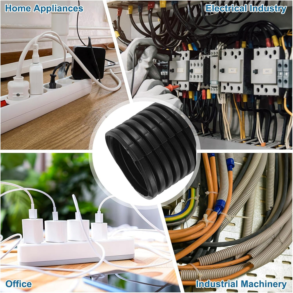 MECCANIXITY 1 1/2" 20ft Split Wire Loom Tubing w/Installation Tool Black