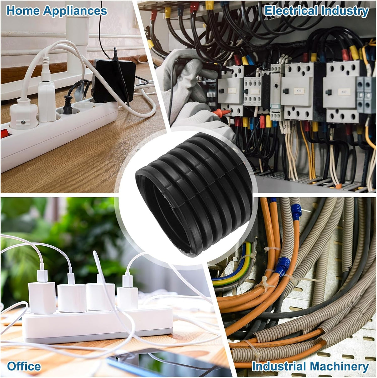MECCANIXITY 1 1/2" 20ft Split Wire Loom Tubing w/Installation Tool Black