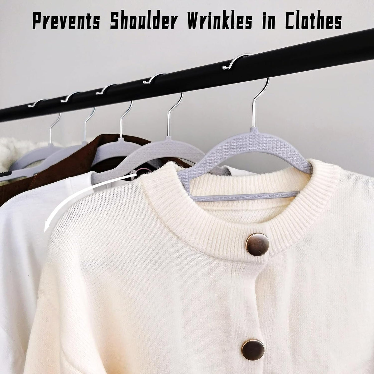 Plastic Clothes Hangers 30 Pack, Slim Space Saving Hangers with Anti-Slip Grip, 16.5 Inch Non Slip Coat Hangers with 360° Swivel Hooks for Shirts, Pants, Jackets & Closet Organization