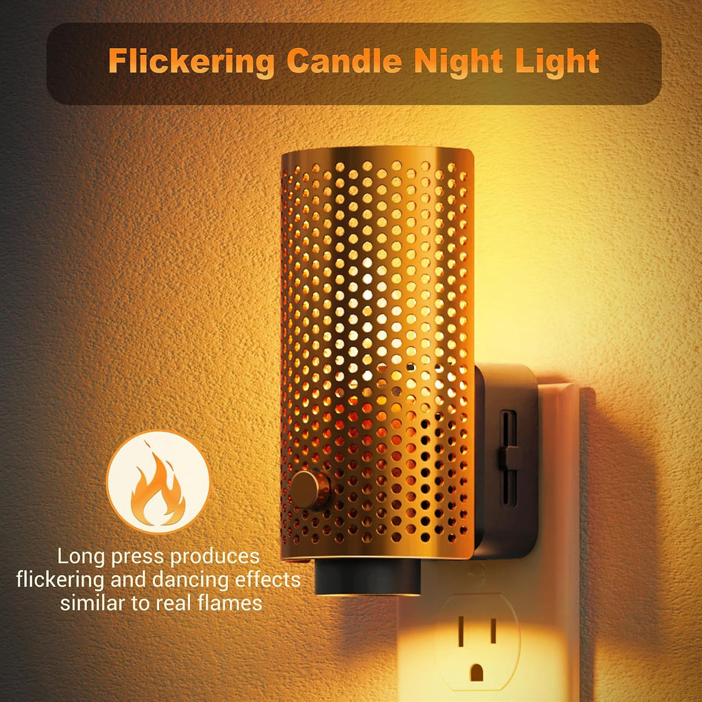 JandCase Night Lights Plug into Wall, Pretty Nightlight with Metal Shade